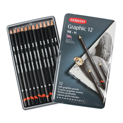 Derwent Graphic Pencils Tin Soft Set of 12